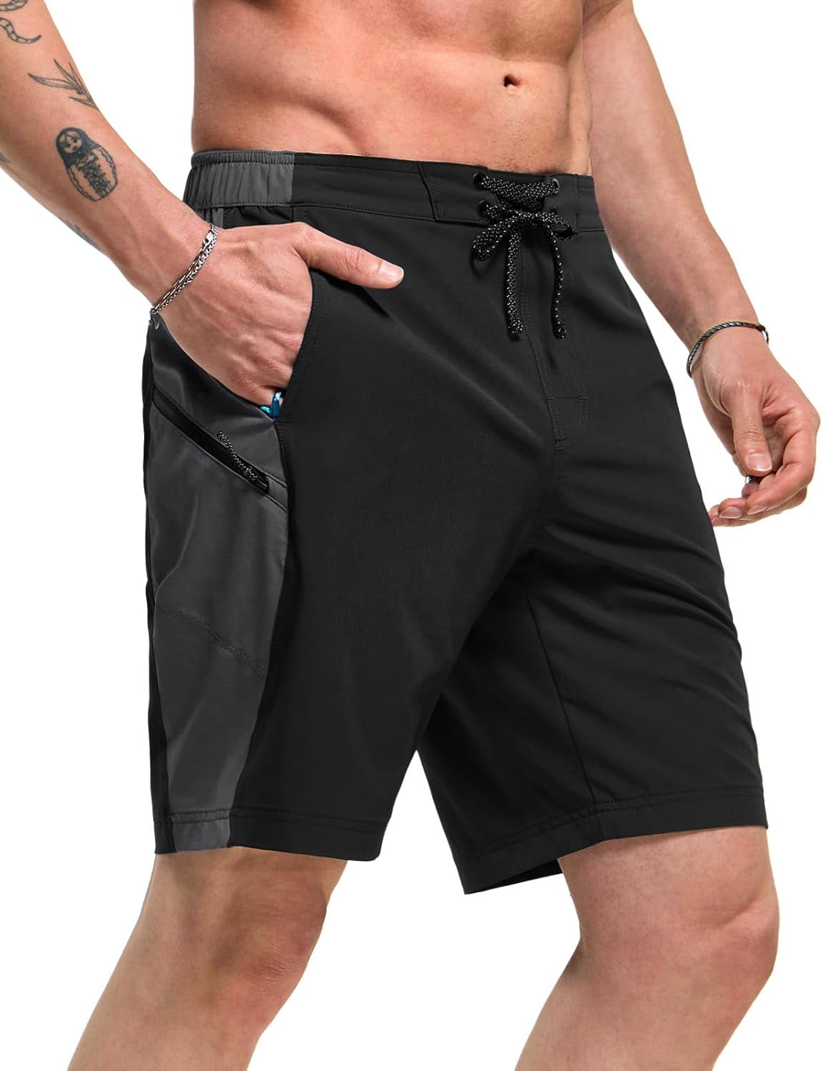 Men'S Swim Trunks, Quick Dry Swimming Beach Board Shorts, Lightweight Swimwear Bathing Suits with Pockets