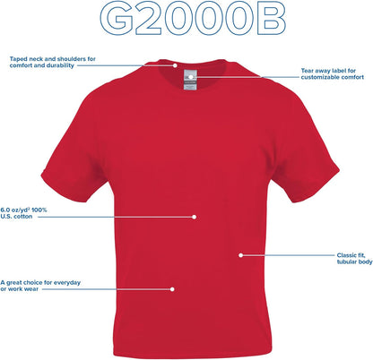 Youth Ultra Cotton T-Shirt, Style G2000B, Multipack