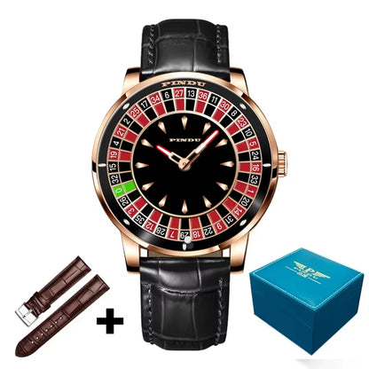 INDU Roulette Series Watch Men'S oker Fully Automatic Mechanical Watch Luminous Trendy Men'S Watch Large Dial Watch